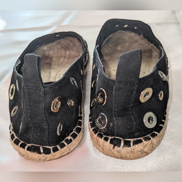 Zara Woman Black Espadrilles w/ Silver And Gold Grommets Size 6 US 36 EU - Picture 4 of 7